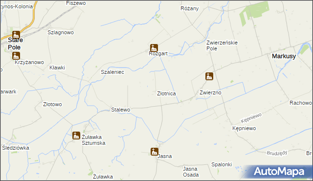 mapa Złotnica, Złotnica na mapie Targeo