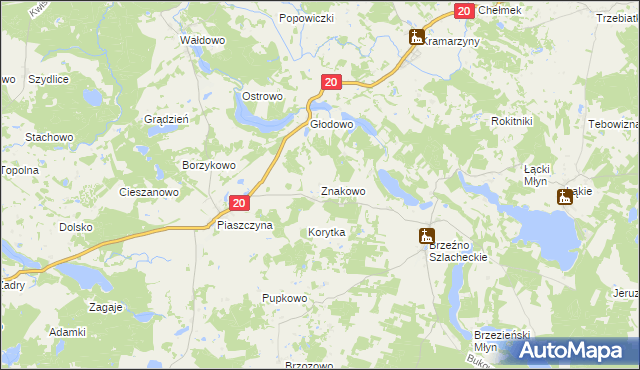 mapa Znakowo, Znakowo na mapie Targeo