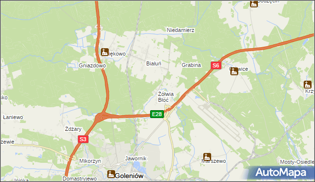 mapa Żółwia Błoć, Żółwia Błoć na mapie Targeo