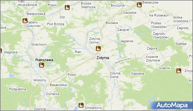 mapa Żołynia, Żołynia na mapie Targeo