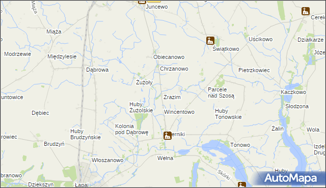 mapa Zrazim, Zrazim na mapie Targeo