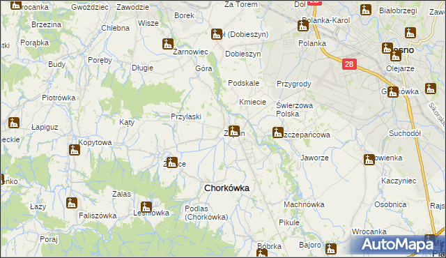 mapa Zręcin, Zręcin na mapie Targeo