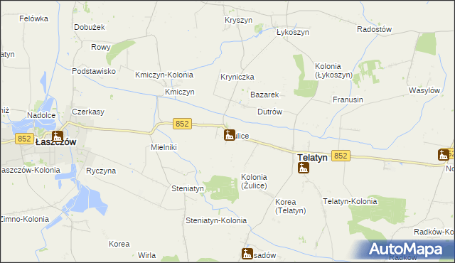 mapa Żulice, Żulice na mapie Targeo