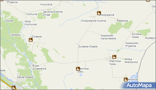 mapa Żurawce-Osada, Żurawce-Osada na mapie Targeo