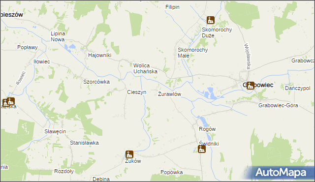 mapa Żurawlów, Żurawlów na mapie Targeo