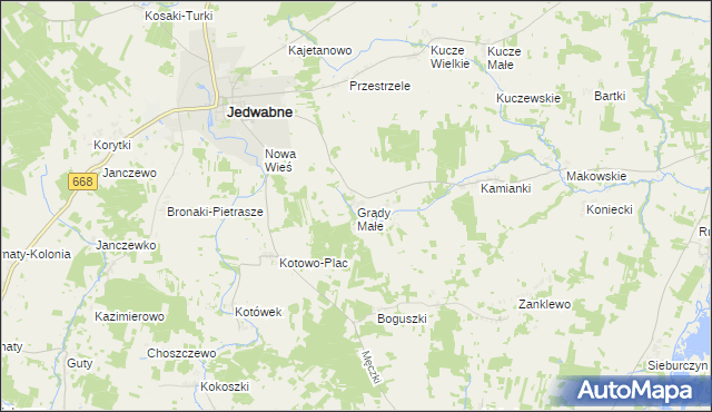 mapa Grądy Małe, Grądy Małe na mapie Targeo