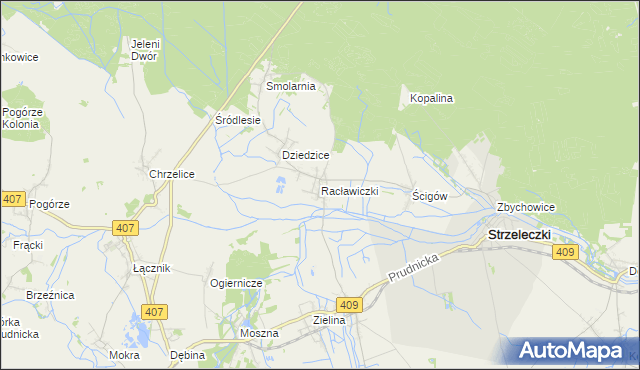 mapa Racławiczki, Racławiczki na mapie Targeo