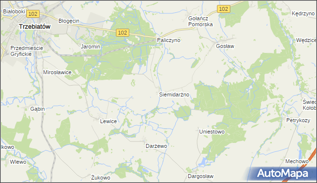 mapa Siemidarżno, Siemidarżno na mapie Targeo