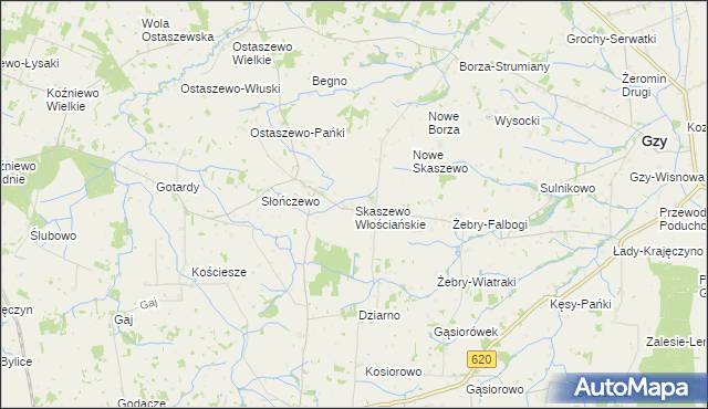 mapa Skaszewo Włościańskie, Skaszewo Włościańskie na mapie Targeo