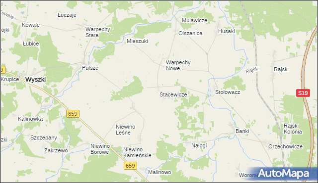 mapa Stacewicze, Stacewicze na mapie Targeo