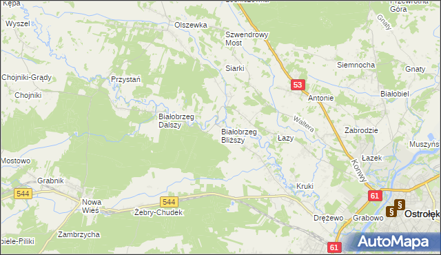 mapa Białobrzeg Bliższy, Białobrzeg Bliższy na mapie Targeo