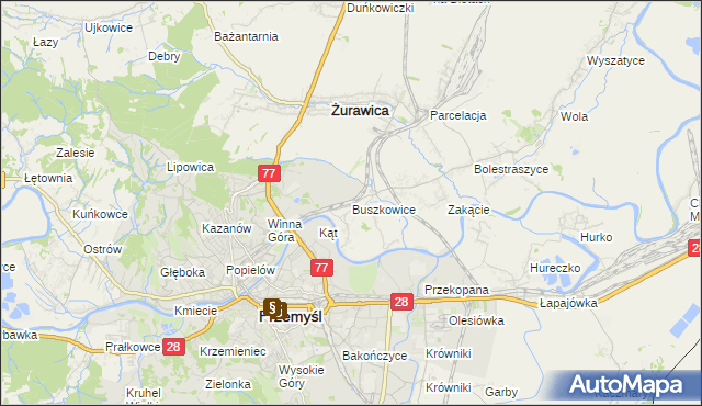 mapa Buszkowice gmina Żurawica, Buszkowice gmina Żurawica na mapie Targeo