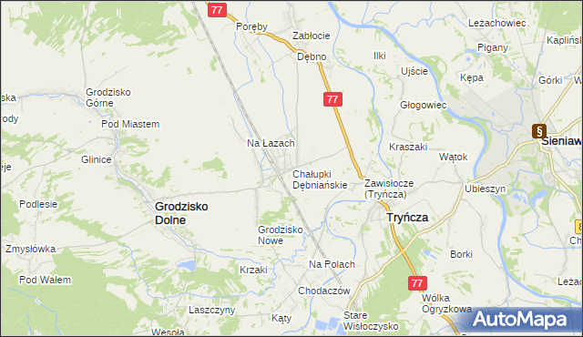 mapa Chałupki Dębniańskie, Chałupki Dębniańskie na mapie Targeo