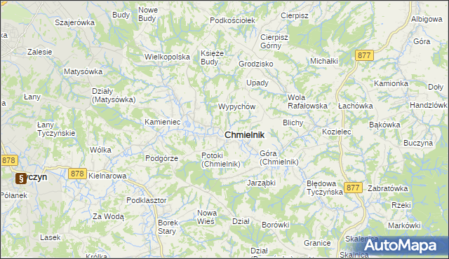 mapa Chmielnik powiat rzeszowski, Chmielnik powiat rzeszowski na mapie Targeo