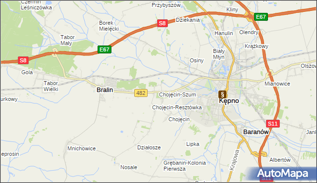 mapa Chojęcin-Szum, Chojęcin-Szum na mapie Targeo