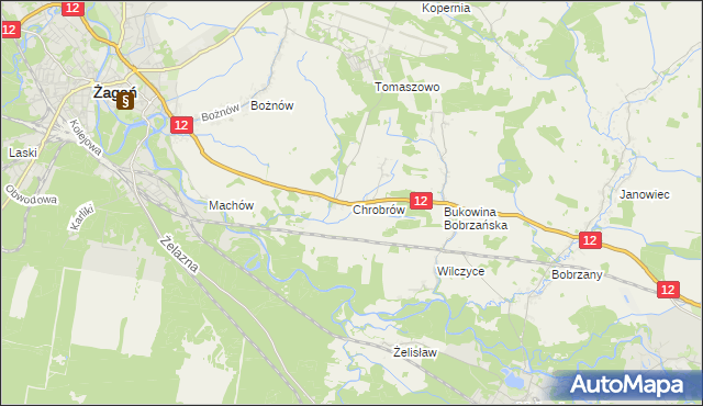 mapa Chrobrów, Chrobrów na mapie Targeo