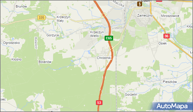 mapa Chróstnik, Chróstnik na mapie Targeo