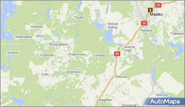 mapa Cicholas, Cicholas na mapie Targeo