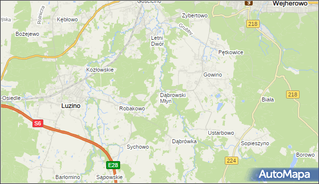 mapa Dąbrowski Młyn, Dąbrowski Młyn na mapie Targeo