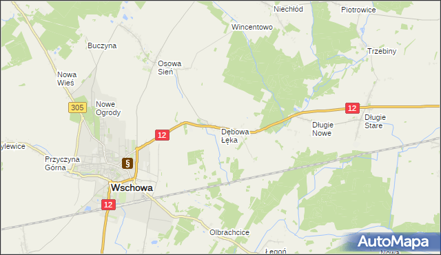 mapa Dębowa Łęka, Dębowa Łęka na mapie Targeo