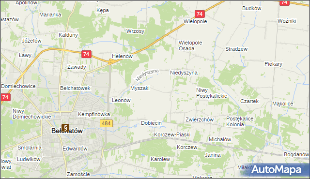 mapa Dobiecin-Kolonia, Dobiecin-Kolonia na mapie Targeo