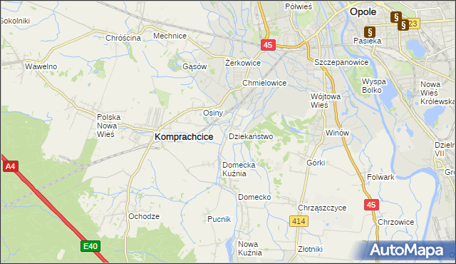 mapa Dziekaństwo, Dziekaństwo na mapie Targeo