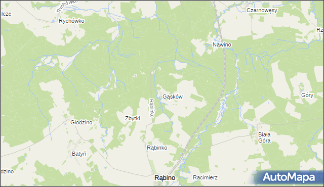 mapa Gąsków, Gąsków na mapie Targeo