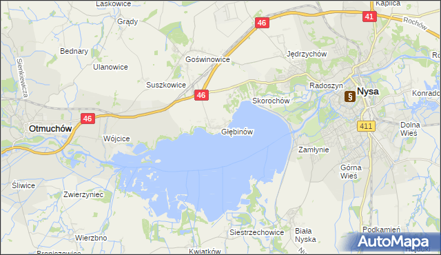 mapa Głębinów, Głębinów na mapie Targeo