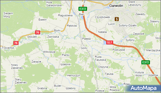 mapa Górki gmina Garwolin, Górki gmina Garwolin na mapie Targeo