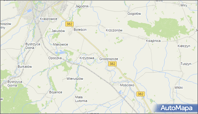 mapa Grodziszcze gmina Świdnica, Grodziszcze gmina Świdnica na mapie Targeo