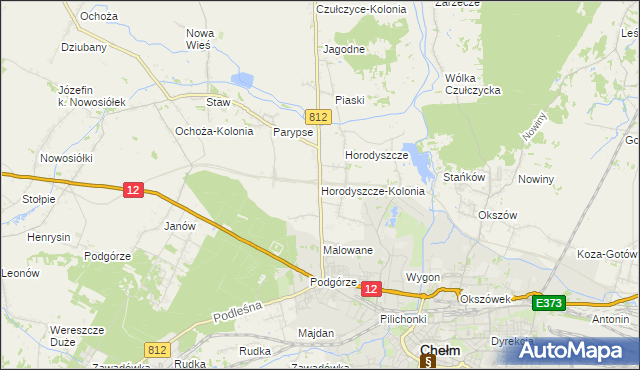 mapa Horodyszcze-Kolonia, Horodyszcze-Kolonia na mapie Targeo