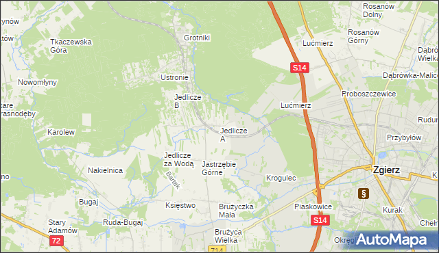 mapa Jedlicze A, Jedlicze A na mapie Targeo