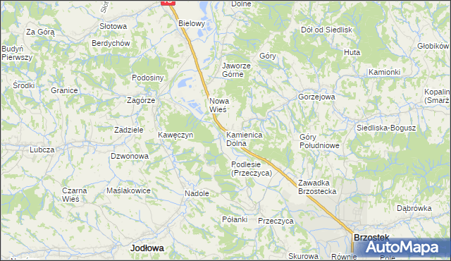 mapa Kamienica Dolna, Kamienica Dolna na mapie Targeo