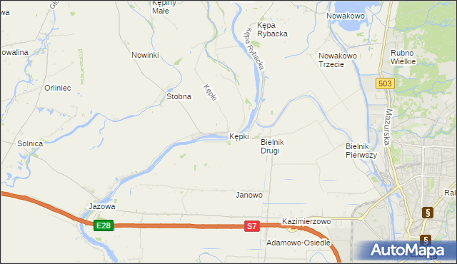 mapa Kępki gmina Nowy Dwór Gdański, Kępki gmina Nowy Dwór Gdański na mapie Targeo