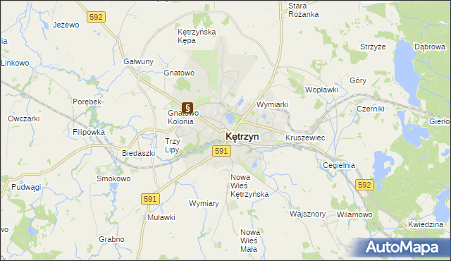 mapa Kętrzyn, Kętrzyn na mapie Targeo