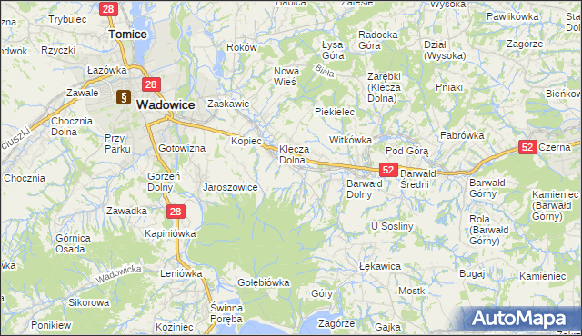 mapa Klecza Górna, Klecza Górna na mapie Targeo