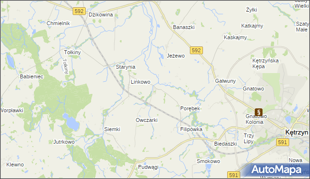 mapa Kotkowo gmina Kętrzyn, Kotkowo gmina Kętrzyn na mapie Targeo