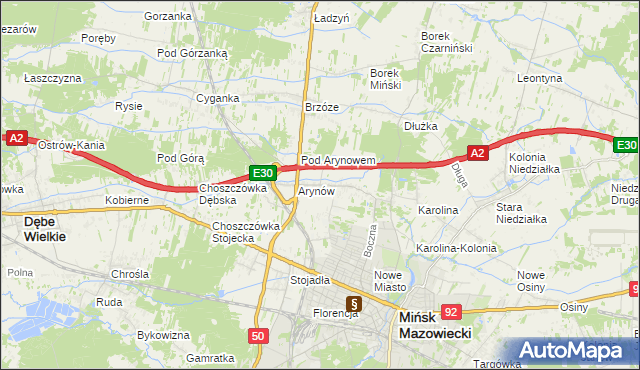 mapa Królewiec gmina Mińsk Mazowiecki, Królewiec gmina Mińsk Mazowiecki na mapie Targeo