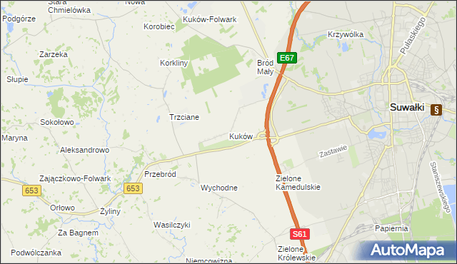 mapa Kuków gmina Suwałki, Kuków gmina Suwałki na mapie Targeo