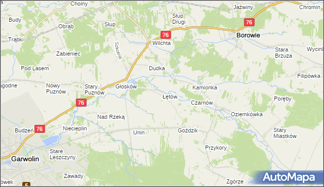 mapa Łętów, Łętów na mapie Targeo