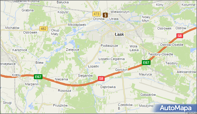 mapa Łopatki-Cegielnia, Łopatki-Cegielnia na mapie Targeo