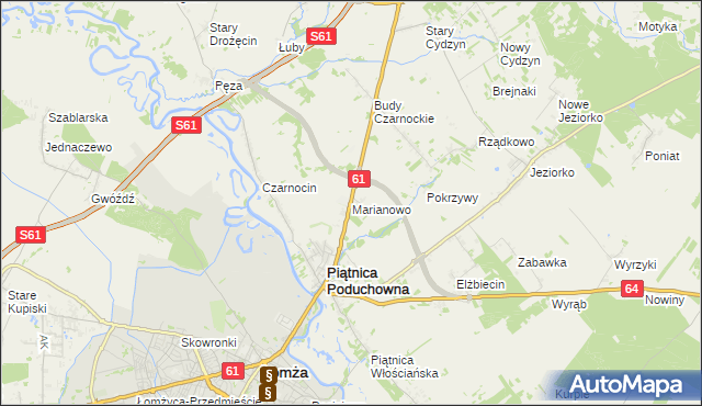 mapa Marianowo gmina Piątnica, Marianowo gmina Piątnica na mapie Targeo