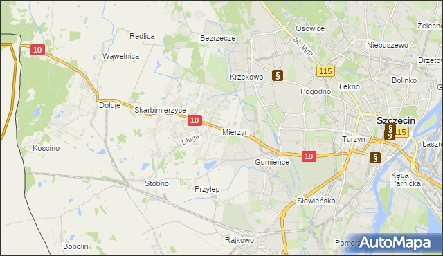 mapa Mierzyn gmina Dobra (Szczecińska), Mierzyn gmina Dobra (Szczecińska) na mapie Targeo