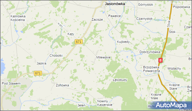 mapa Milewskie, Milewskie na mapie Targeo