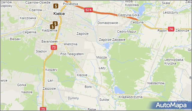 mapa Mójcza, Mójcza na mapie Targeo