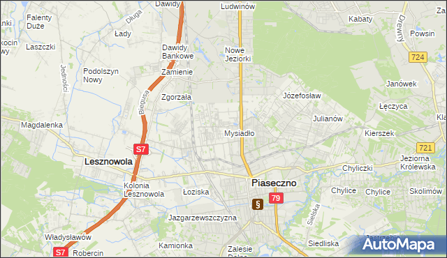 mapa Mysiadło, Mysiadło na mapie Targeo