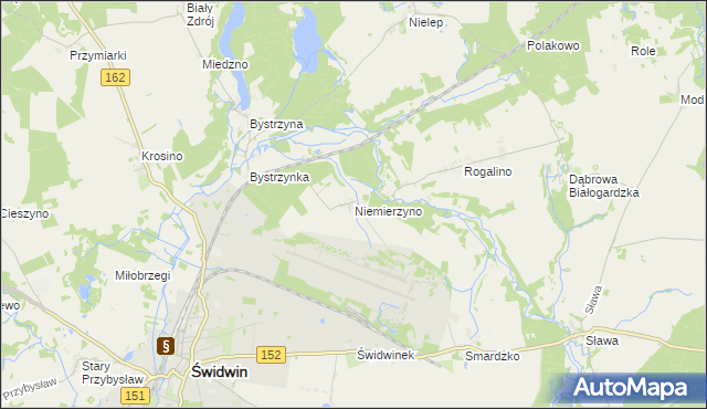 mapa Niemierzyno gmina Świdwin, Niemierzyno gmina Świdwin na mapie Targeo