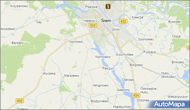 mapa Nochówko, Nochówko na mapie Targeo