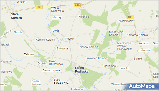 mapa Nosów-Kolonia, Nosów-Kolonia na mapie Targeo