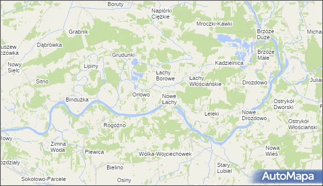 mapa Nowe Łachy, Nowe Łachy na mapie Targeo